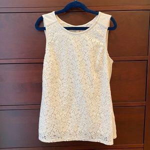 Banana Republic lace mixed media tank